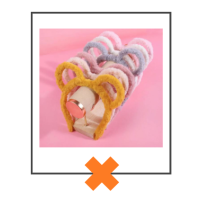 Haarband fluffy oortjes oker